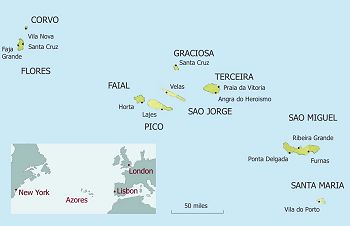 foto localización de las Islas Azores